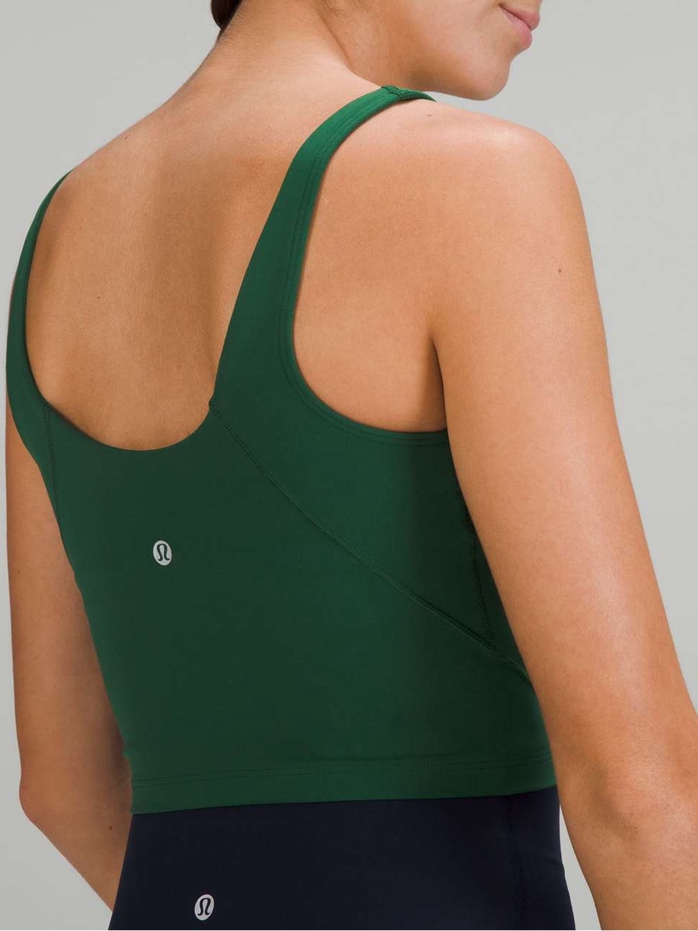 LULULEMON Align Nulu Dark Green Sculpted Support Sports Bra Cropped Tank Top